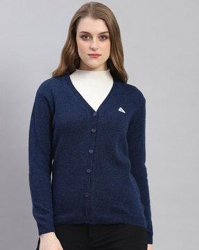 women button-front v-neck cardigan