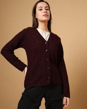 women cable-knit cardigan