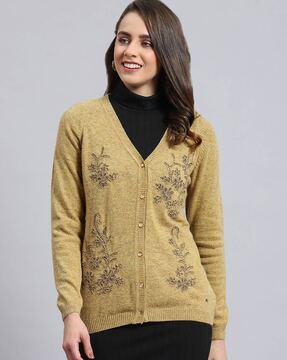 women cardigan with bottom down closure