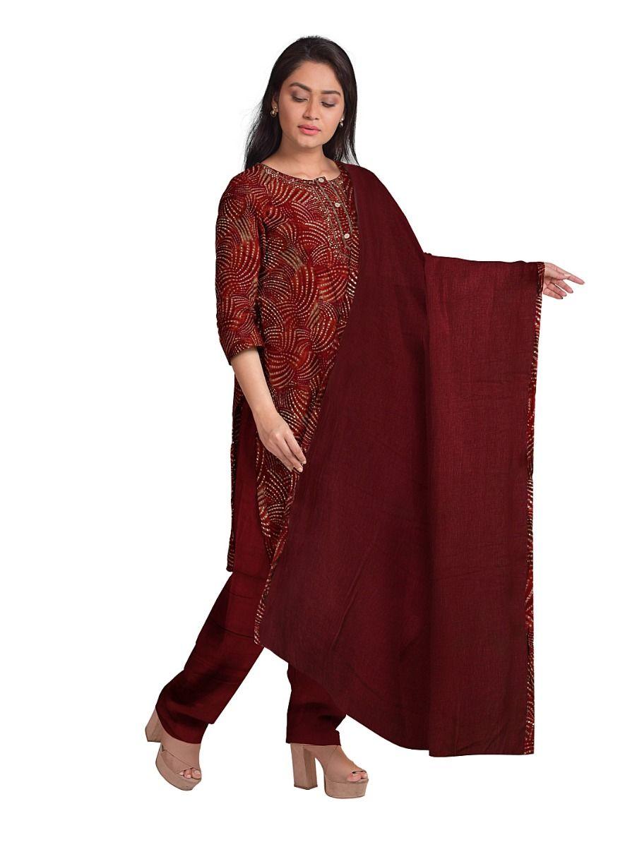 women chanderi cotton embroidery dress material - qaa0318923