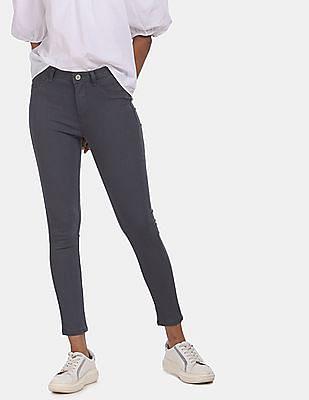 women charcoal grey mid rise betty slim fit jeggings