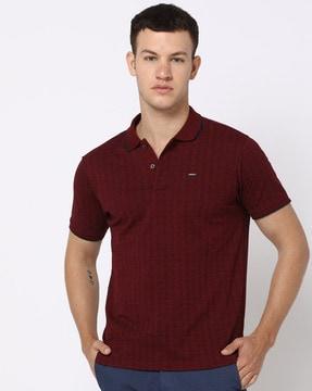 women checked regular fit polo t-shirt