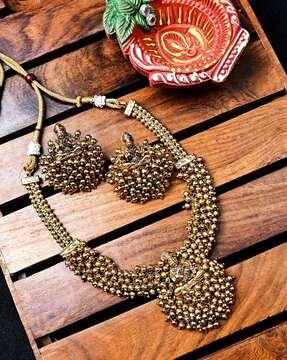 women copper necklace & earrings set