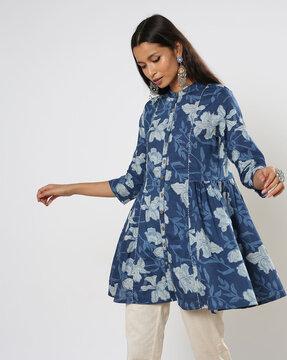 women cotton floral print tunic