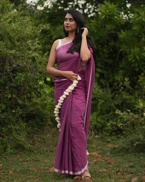 women cotton saree with tassels