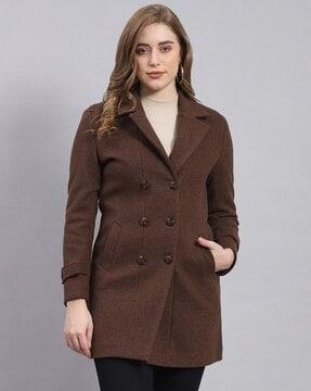 women double-breasted regular fit coat