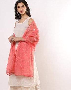 women dupatta with gota lace embroidery