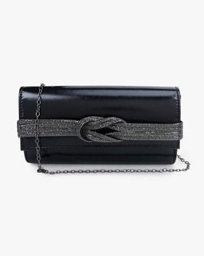 women embellished clutch with chain