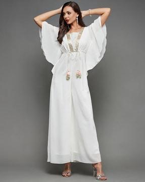 women embellished jumpsuit with waist tie-up