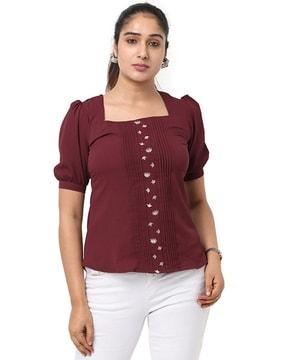 women embroidered stylised fit top