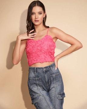 women fitted crop top