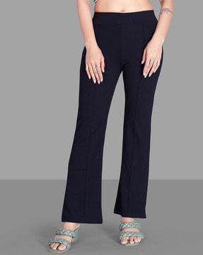 women flared track pants with elasticated waist