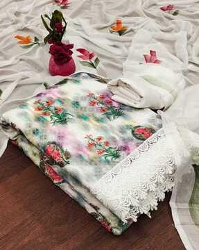 women floral print 3-piece unstitched dress material