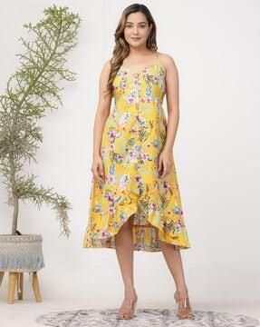 women floral print a-line dress