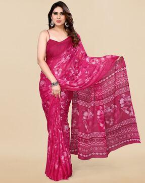 women floral print chiffon saree
