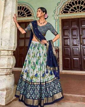 women floral print lehenga choli set with dupatta