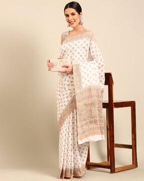 women floral print pure cotton saree
