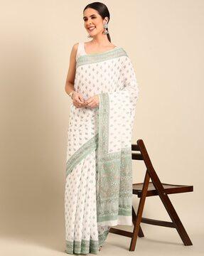 women floral print pure cotton saree