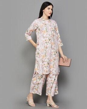 women floral print relaxed fit pants