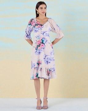 women floral print sheath dress