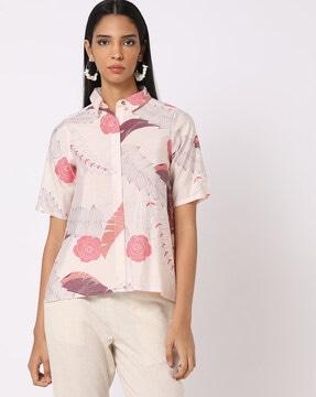 women floral print shirt