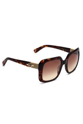 women full rim non-polarized square sunglasses - 2610 c2 brgdbr 52 s with case