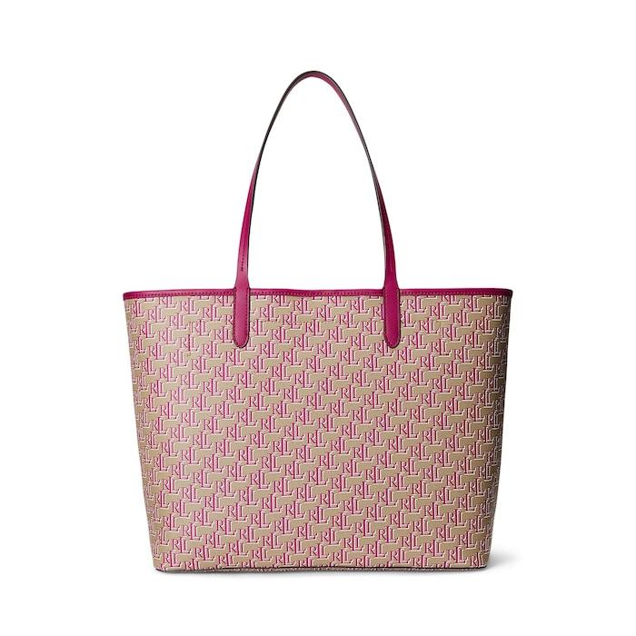 women fuschia coated canvas large collins tote