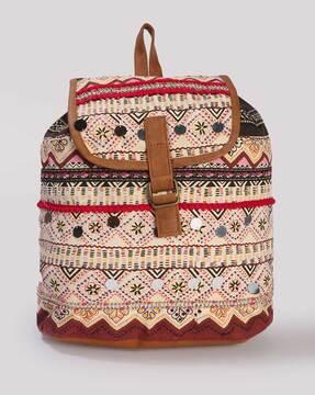 women geometric print backpack