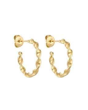 women gold-plated hoops earrings
