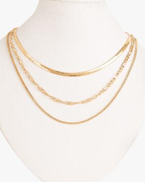 women gold-plated layered necklace