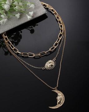 women gold-plated multilayered necklace