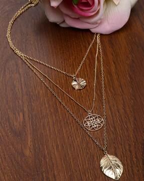 women gold-plated multilayered necklace
