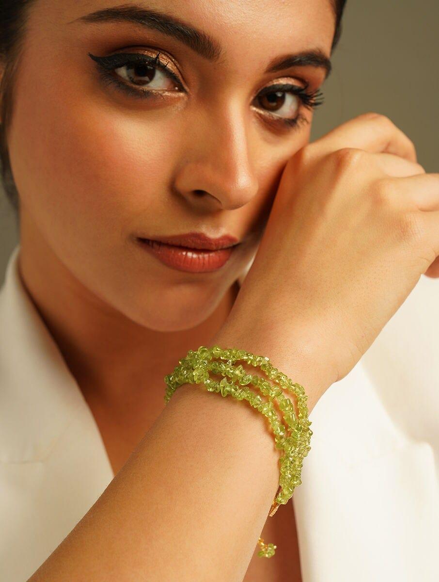 women green peridot cuffs &amp; bracelet