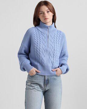 women-high-neck-pullover-with-ribbed-hem