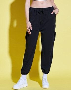 women high-rise joggers with cargo pockets