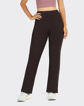 women high-rise straight fit pants