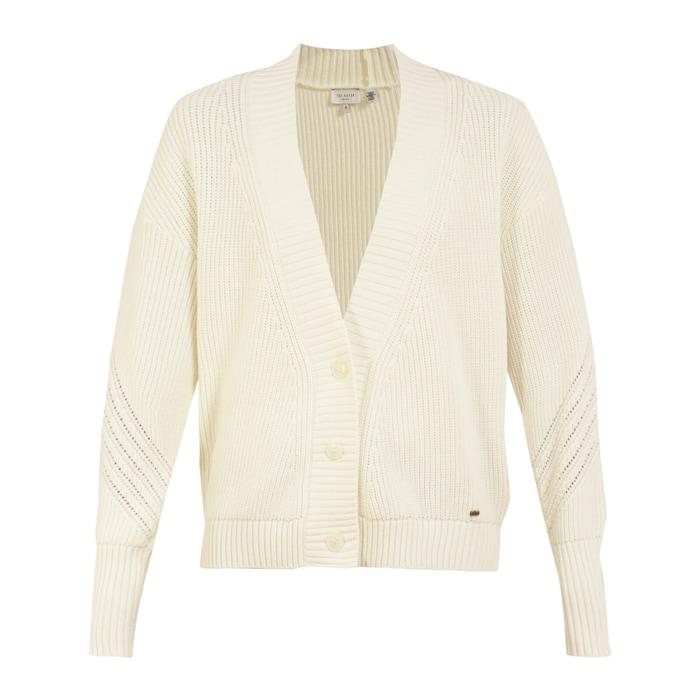 women ivory easy-fit knitted cardigan