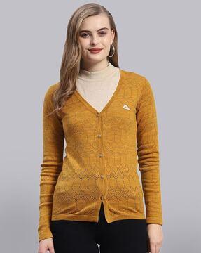 women knitted v-neck cardigan