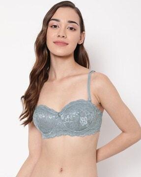 women lace under-wired full-coverage balconette bra
