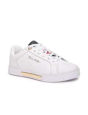 women leather signature sneakers