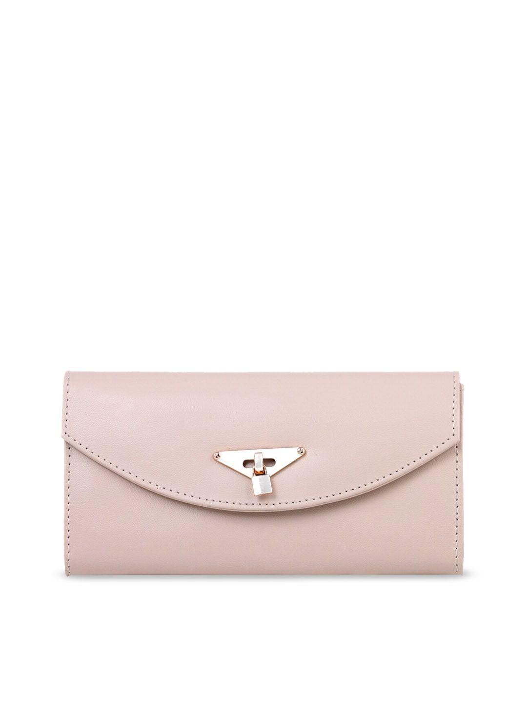 women marks cream-coloured solid clutch