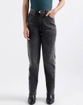 women mid-rise straight jeans