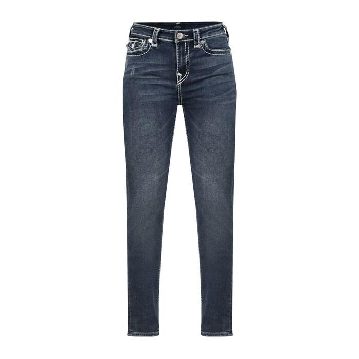 women mid-wash billie straight flap-pockets jeans