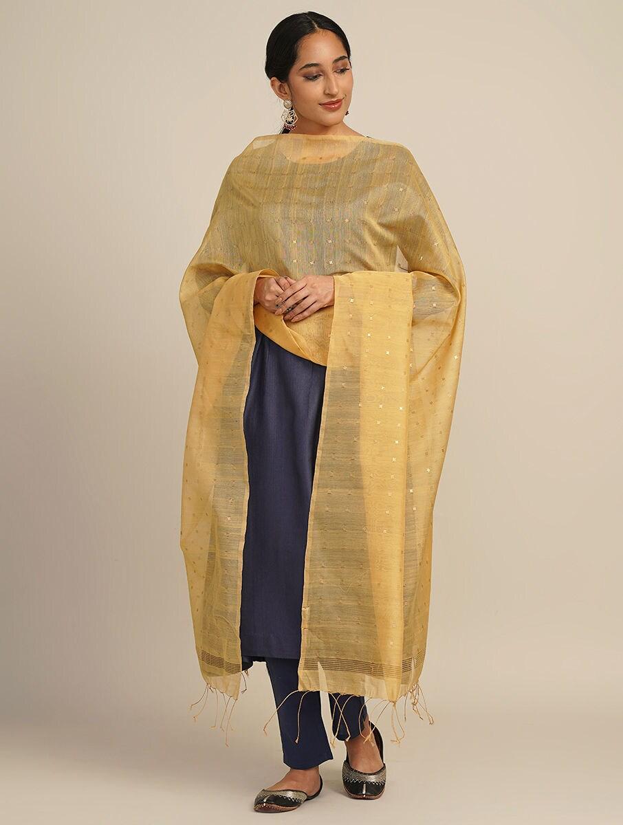 women multicolour cotton hand woven dupatta