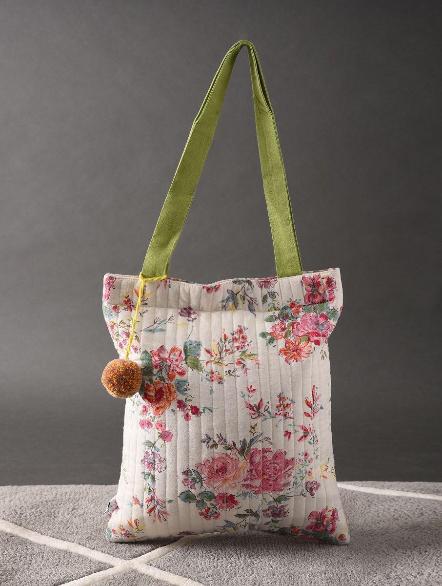 women multicolour cotton tote bag