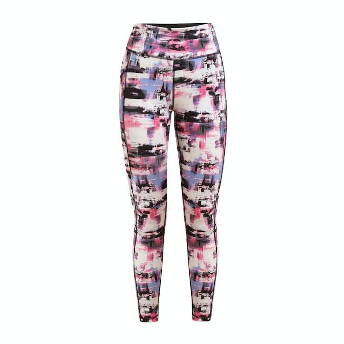 women multicoloured high-waist printed leggings with pockets