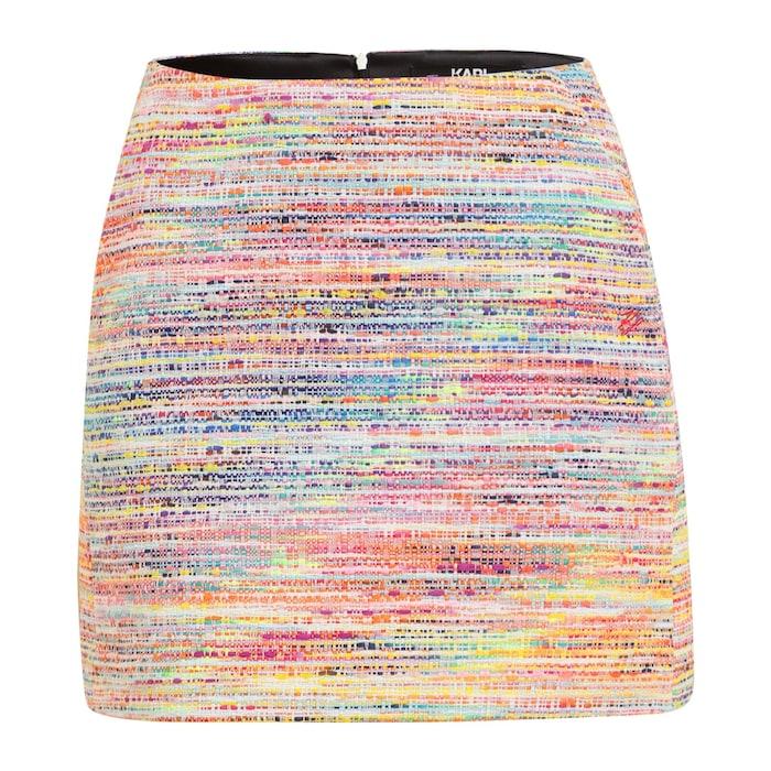 women multicoloured stripe boucle mini skirt