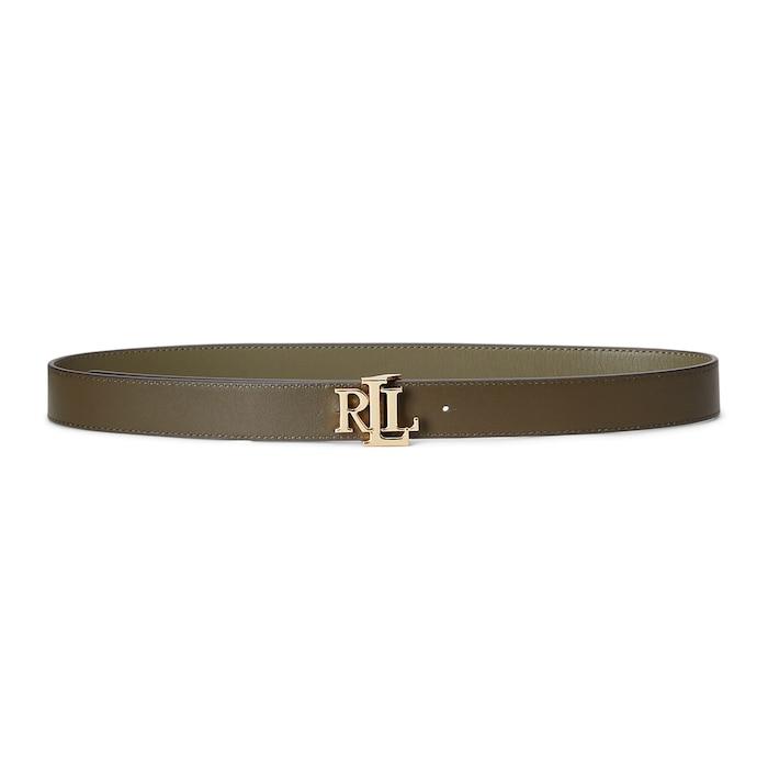 women olive logo reversible leather belt