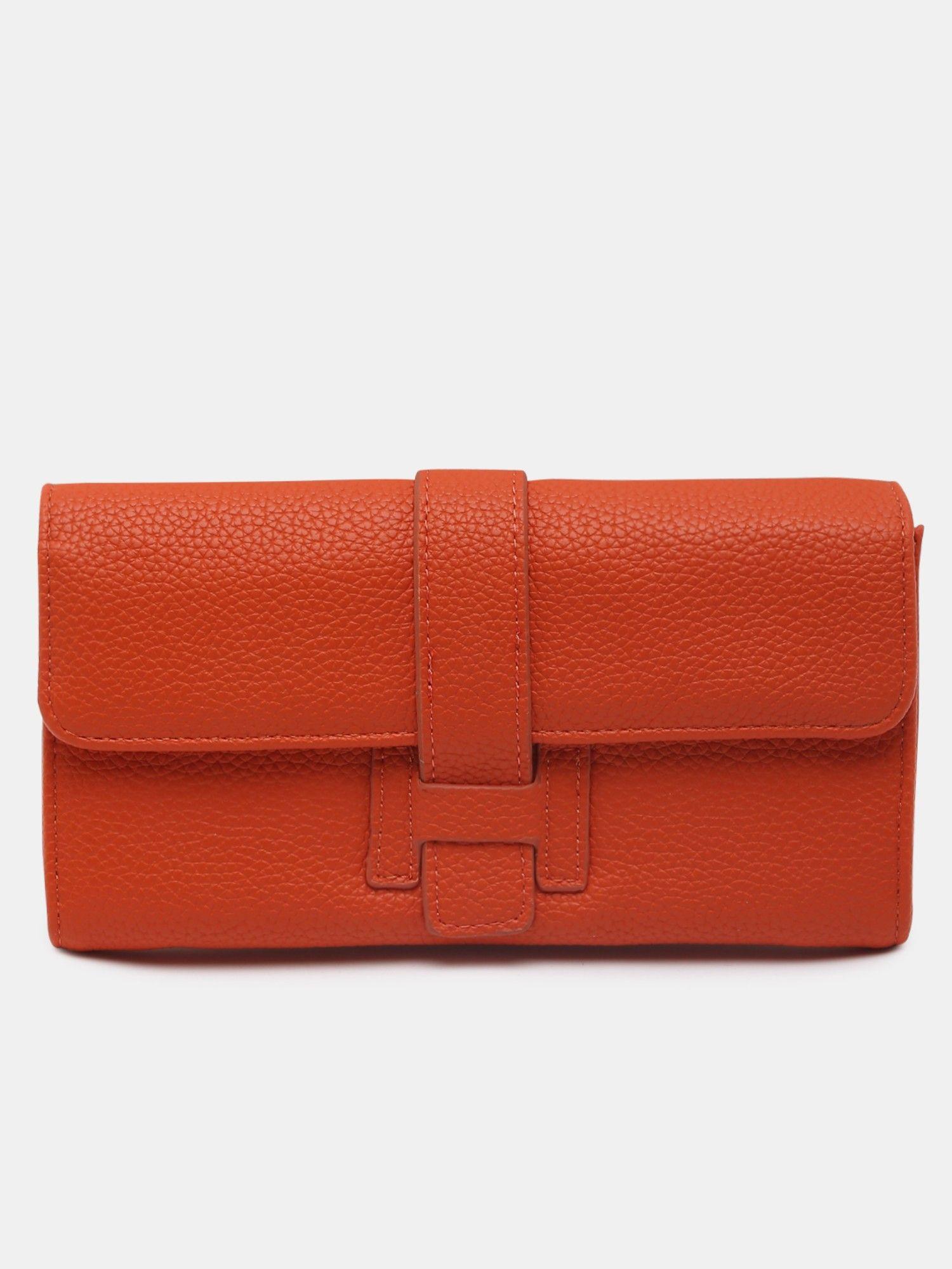 women orange casual wallet