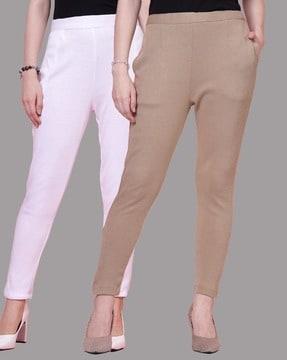 women pack of 2 straight fit flat-front pants